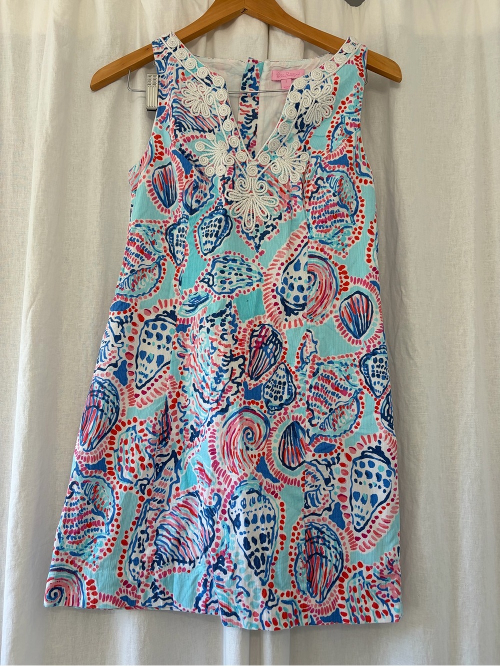 Lilly Pulitzer Sea Shell Print Mini Dress in Aqua, Pink, Navy